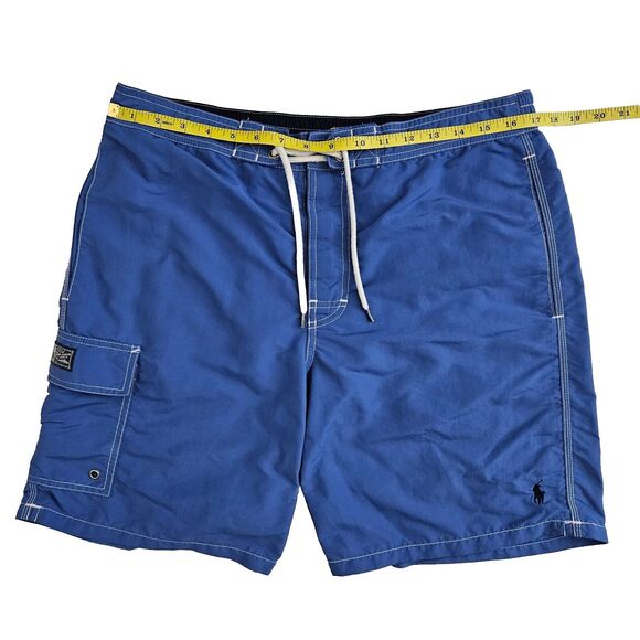 Polo Ralph Lauren Swimwear (Mens Medium) Blue Lined Swim Board Trunks Drawstring - Picture 7 of 7